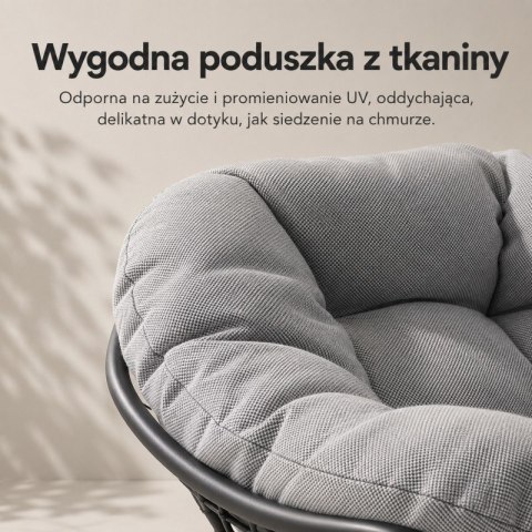 Fotel bujany na biegunach ogrodowy do salonu, tarasowy bujak kokon LEŻANKA KR42