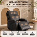 Fotel, sofa rozkładana jednoosobowa VERDI z masażerem, ekoskóra czarna SOF09CZ