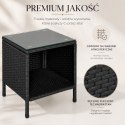Zestaw mebli ogrodowych 3w1 Stolik+ 2 fotele imitacja rattanu, czarny SC13
