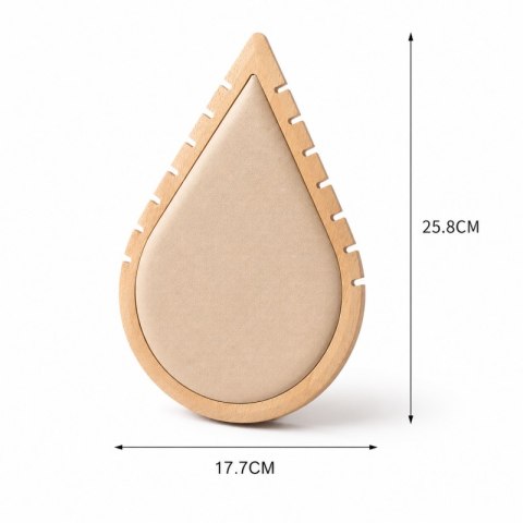 Ekskluzywny ekspozytor na naszyjniki, beżowa ŁEZKA MAŁA 26cm E44