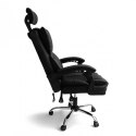 Fotel biurowy obrotowy Directo z podnóżkiem - czarny ecoskóra KO49CZ