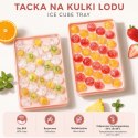 Zestaw 3 foremek silikonowych do kostek lodów z pojemnikiem, 99szt kulek FNL09