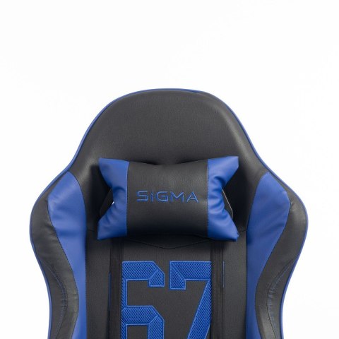 Fotel gamingowy młodzieżowy, obrotowy z podnóżkiem i poduszkami Blue KO55GRAN