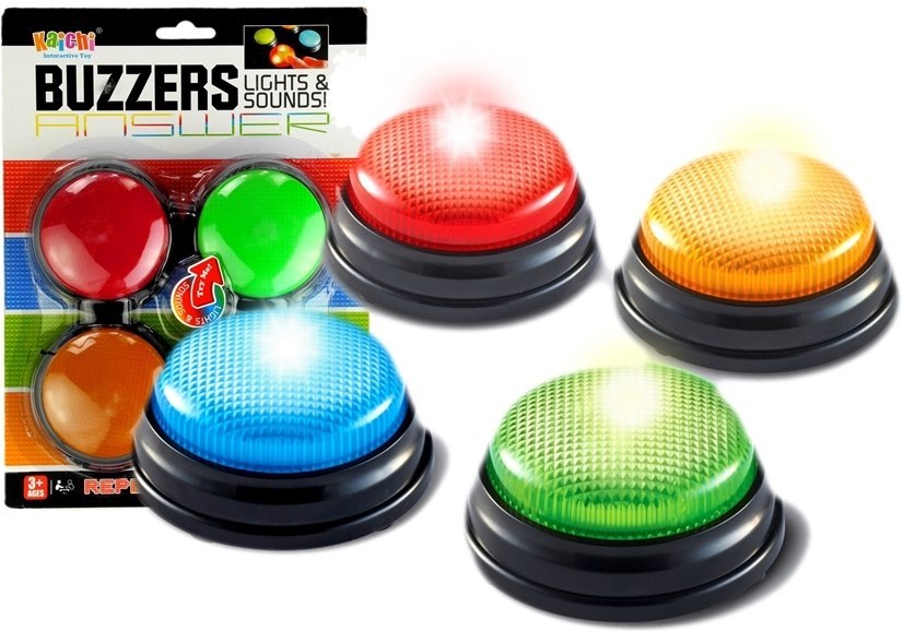 Kolorowe dźwiękowe przyciski Buzzers ŚWIECĄ 4 Kolory